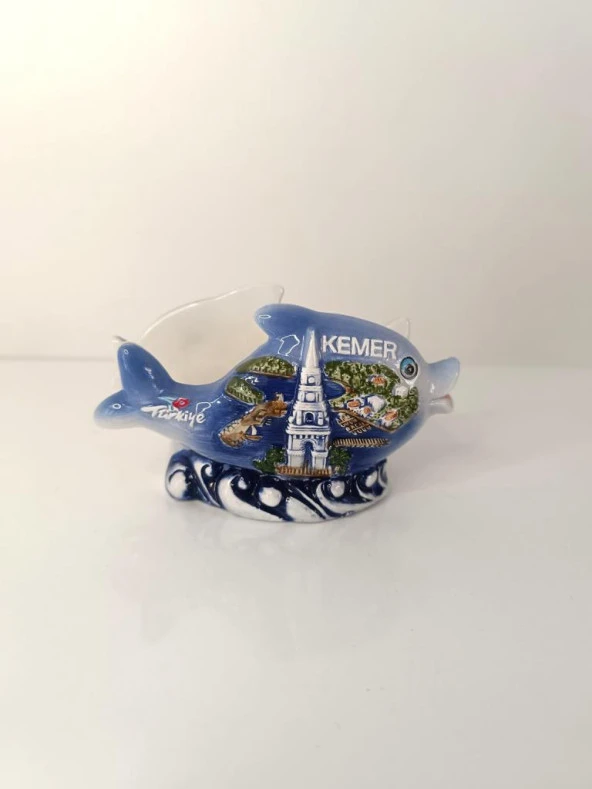 Peçetelik seramik yunus balık Antalya görsel turistik Bayrak Dekoratif Ev mutfak masa - 3