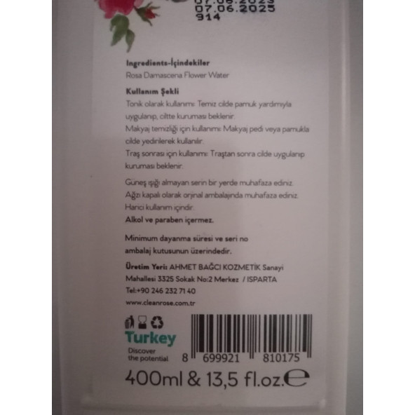 Clean Rose Gül Suyu - 2