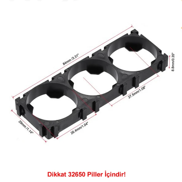 32650 3lü Pil Tutucu Birleştirici 32700 Lityum Lion Lipo Batarya Pil Yuvası Mobil Güç Kaynağı Akü Elektrikli Araba Robot Bisiklet - Resim 7