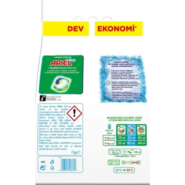 Ariel 7 KG Dağ Esintisi Beyazlar Toz Deterjan - 7