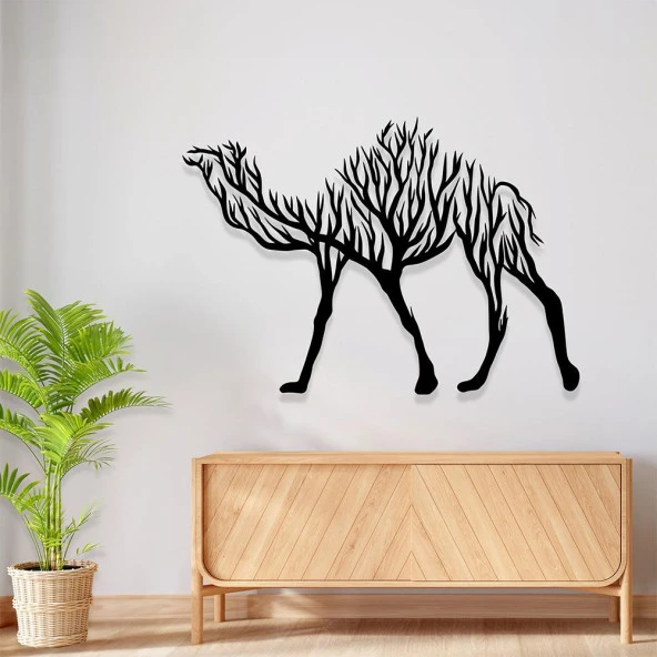 Modern Salon Duvar Aksesuarları Deve Hayvan Motifli İllüstrasyon Tasarım Tablo - 2