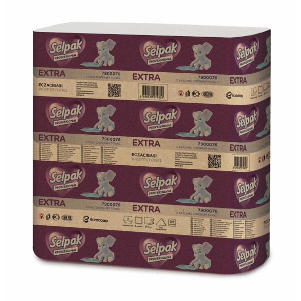 Selpak Extra Z Katlama Dispenser Havlu 200'LÜ 24 Paket 21.5 x 24 cm 2 Koli - 2