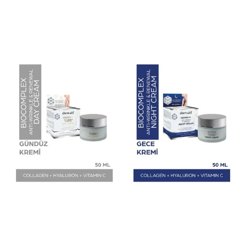 Dermokil Anti Age Kırışık Karşıtı ve Yenileyici Gece Bakım Kremi + Dermokil Gündüz Bakım Kremi