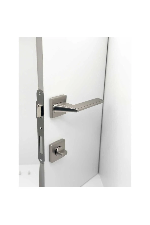 Rivax Anka İnox Zamak Saten Kare Rozetli Wc Banyo Kapı Kolu 1 Takım - Resim 3