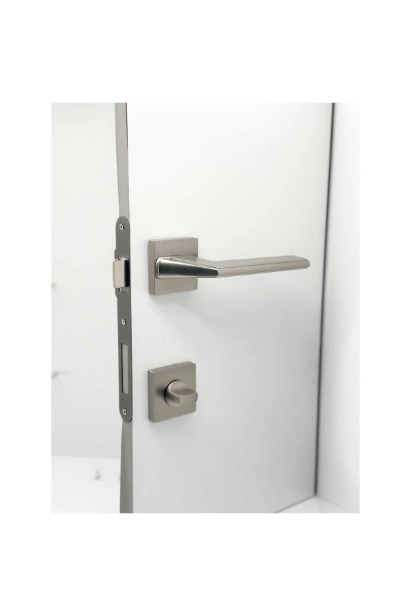 Rivax Anka İnox Zamak Saten Kare Rozetli Wc Banyo Kapı Kolu 1 Takım - Resim 4