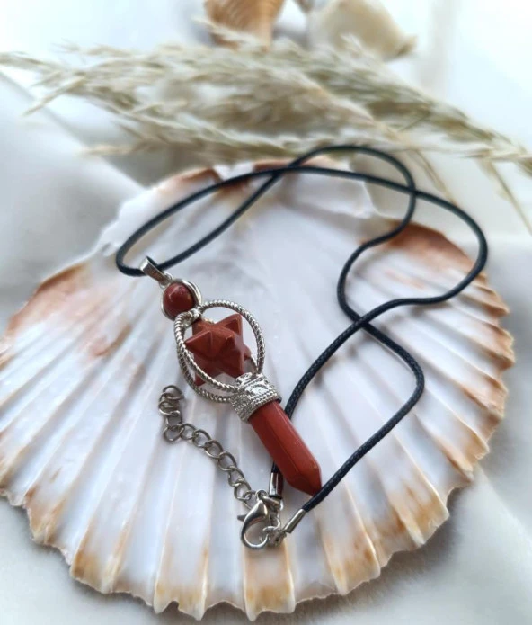 Kolye Çakra Doğal jesper Taşı Çivi Kolye sarkaç Takı Bijuteri Aksesuar - Resim 2