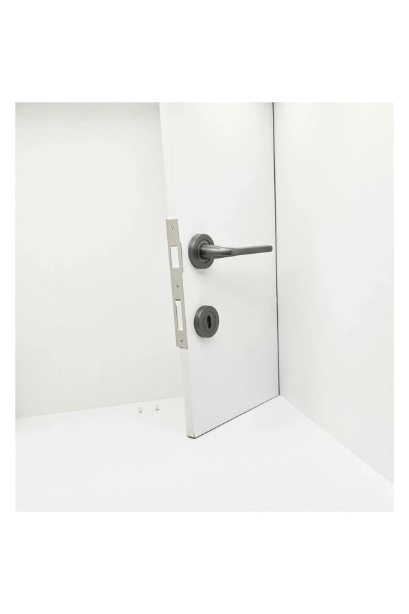 AL48 Araç Mat Skoç Füme Rozetli Oda Kapı Kolu 5 Takım - 2