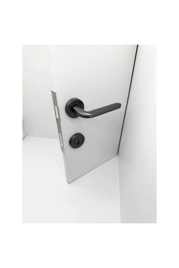 AL48 Araç Mat Skoç Füme Rozetli Oda Kapı Kolu 5 Takım - 3