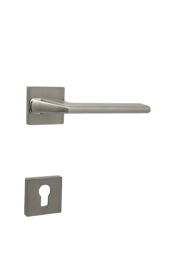 Rivax Anka İnox Zamak Saten Kare Rozetli Yale Çelik Kapı Kolu Sağ Basar Tek Yön - Resim 3