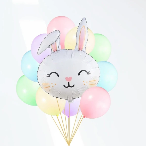 Tavşan Kafası Karışık Makaron Balon Seti
