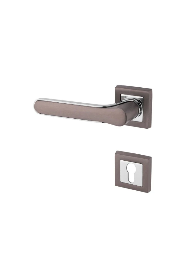 Zirve Antrasit Kare Rozetli Yale Kapı Kolu Sol Basar Tek Yön ürün görseli