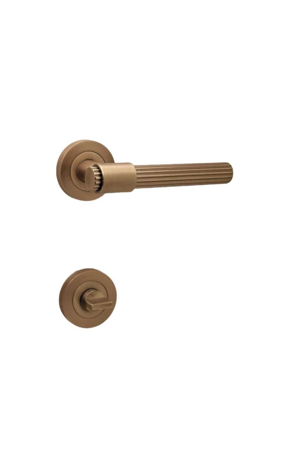 Erva Handles ZK79 Mat Antik Sarı Rozetli Wc Banyo Kapı Kolu 2 Takım