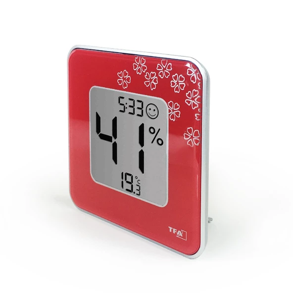 TFA Style Kırmızı Çiçekli Termometre Nem Ölçer - 3