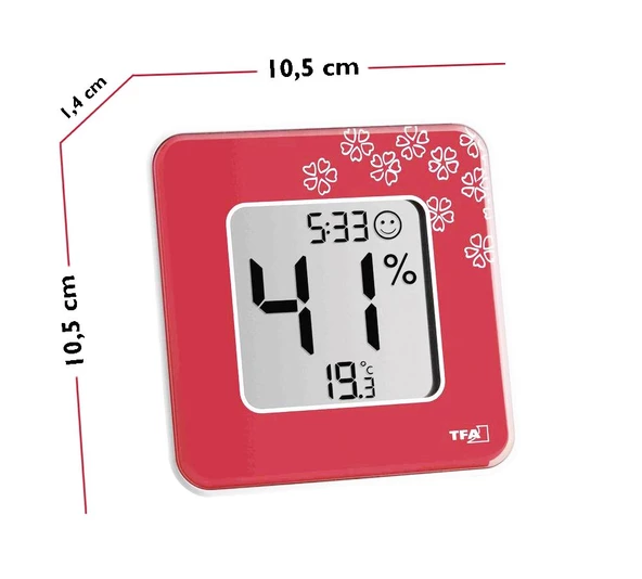 TFA Style Kırmızı Çiçekli Termometre Nem Ölçer - 2