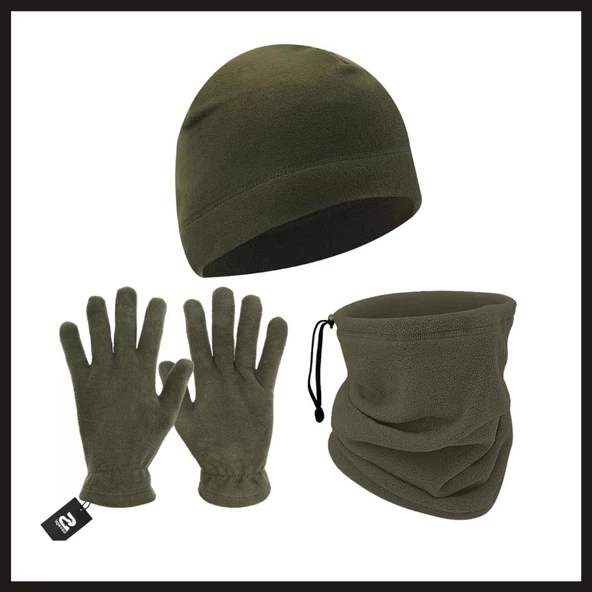 Uyguna-Yakala Haki (sbln.008) Savage Warm 3'lü Kışlık Set Polar Bere, Eldiven, Boyunluk-PKA.028 ürün görseli