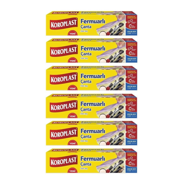 Koroplast Fermuarlı Çanta Küçük Boy 12 Li 16 x 14 Cm x 6 Paket