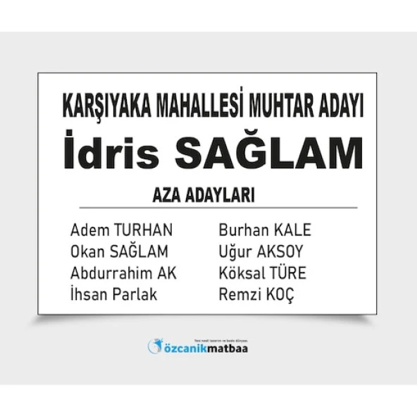 Muhtar, Oy Pusulası Basımı, 10.000 Adet