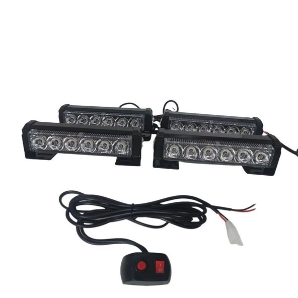 Space Çakar lamba Power ledli 4lü kırmızı-kırmızı 12V / LAPA194-2