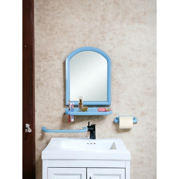Girist Home Kubbeli Lavabo Ayna Seti Beyaz
