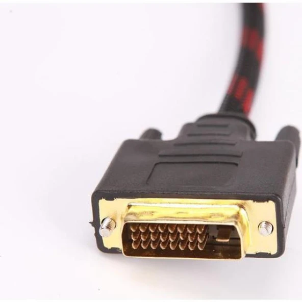 HDMI To Dvi 24+1 Çevirici Dönüştürücü Örgülü Monitör Kablosu 1.5 Metre 4600 - Resim 3