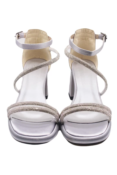 Trendella Taşlı Saten Abiye Ayakkabı - 5