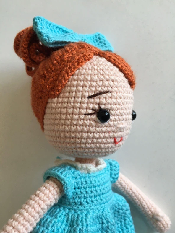 Mavi Şeker Bebek Amigurumi Organik Oyuncak - 2