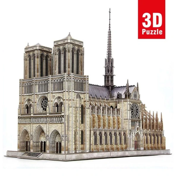 Nessiworld Cubic Fun 293 Parça 3D Puzzle Notre Dame