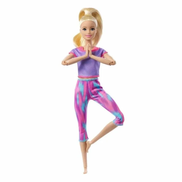 Nessiworld Barbie Sarışın Desenli Taytlı Sonsuz Hareket Bebeği GXF04