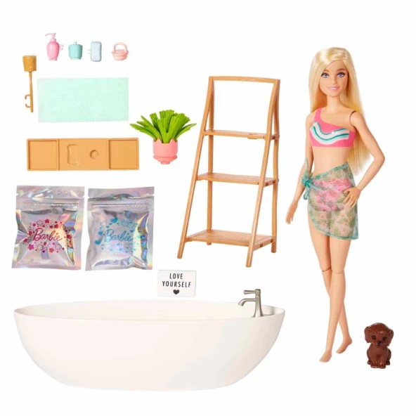 Nessiworld Barbie Wellness Barbie'nin Spa Günü Oyun Seti HKT92