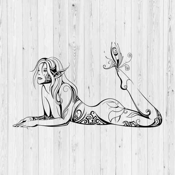 Metal Lazer Kesim Tablo Kadın Silueti - 3