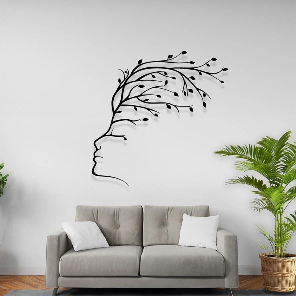 Tasarım Duvar Aksesuarları Kadın Yüzü Lazer Kesim Tablo