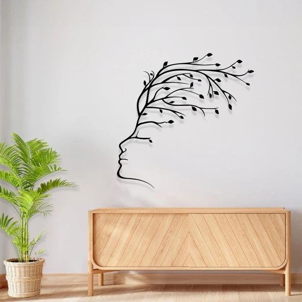 Tasarım Duvar Aksesuarları Kadın Yüzü Lazer Kesim Tablo - 2