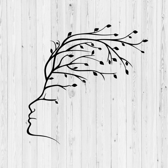 Tasarım Duvar Aksesuarları Kadın Yüzü Lazer Kesim Tablo - 3