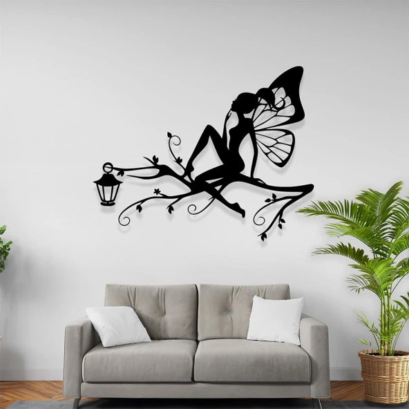Kelebek Tablo Lazer Kesim Kelebek Kız Tasarımı Metal Tablo