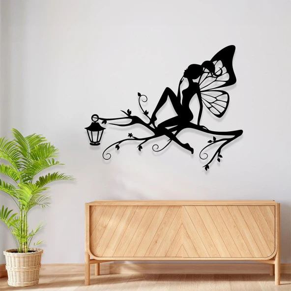 Kelebek Tablo Lazer Kesim Kelebek Kız Tasarımı Metal Tablo - 2