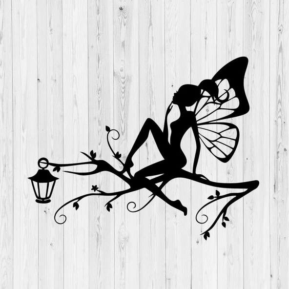 Kelebek Tablo Lazer Kesim Kelebek Kız Tasarımı Metal Tablo - 3