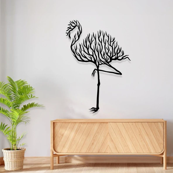 Flamingo Tablo illüstrasyon Tasarım Lazer Kesim Metal Duvar Tablo - 2