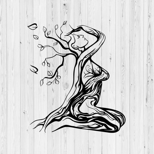 Duvar Aksesuarları Metal Doğa Ve Ağaç Kadın Temalı Metal Tablo - 3