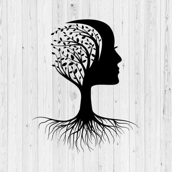 Duvar Dekorasyonu Metal Ağaç Kadın Tasarımlı Lazer Kesim Tablo - 3