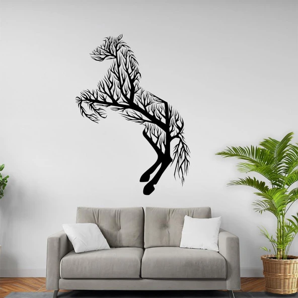 At Figürlü Tablo Lazer Kesim Metal Sac Tablo