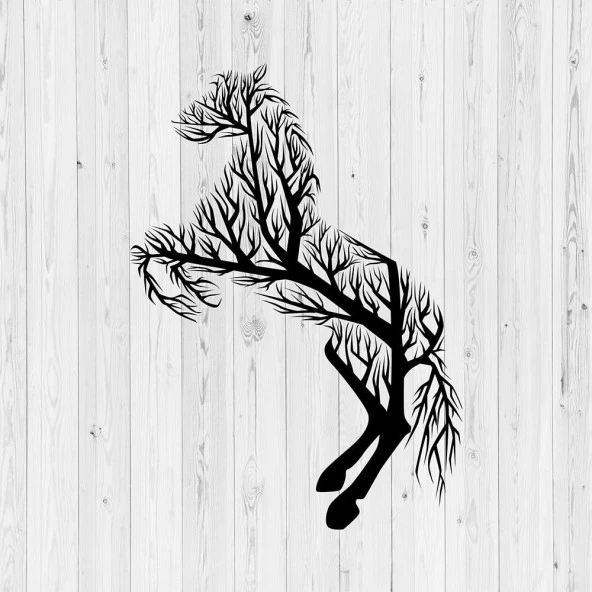 At Figürlü Tablo Lazer Kesim Metal Sac Tablo - 3