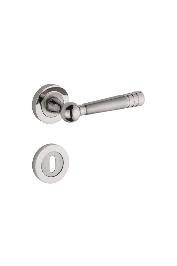 Osmanlı Rozetli Oda Kapı Kolu Nikel Saten Koldoor 5 Takım ürün görseli