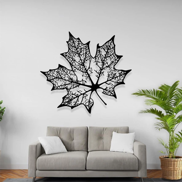 Akçaağaç Yaprağı Tablo Lazer Kesim Metal Tablo