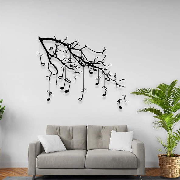 İllüstrasyon Tablo Müzik Ağacı Tablosu Lazer Kesim Metal Tablo