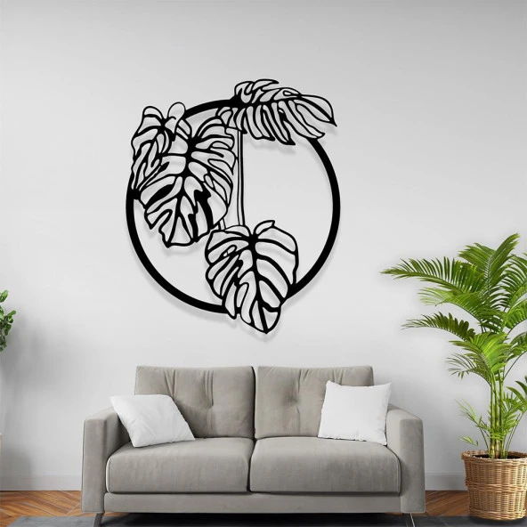 Deve Tabanı Yaprak Tablosu Duvar Dekorasyonu Sac Tablo