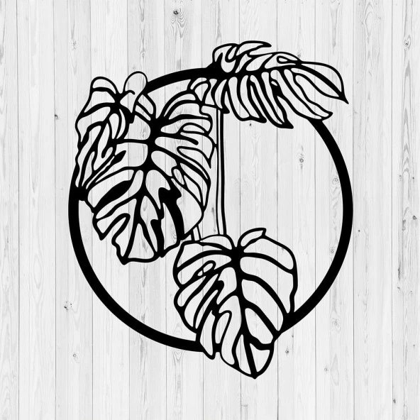 Deve Tabanı Yaprak Tablosu Duvar Dekorasyonu Sac Tablo - 3