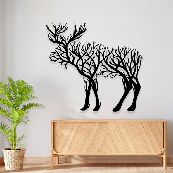 Geyik Metal Tablo Lazer Kesim Duvar Dekorasyonu - 2