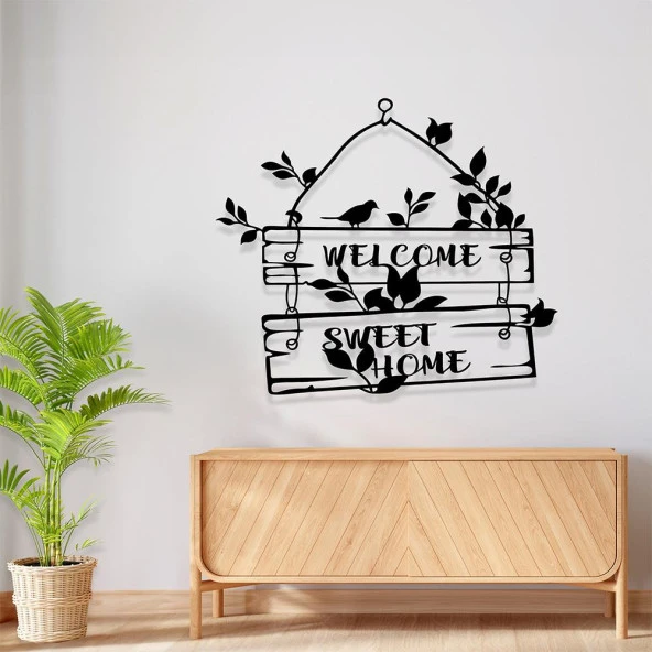 Siyah Metal Tablo Hoş Geldiniz Metal Duvar Dekoru - 2