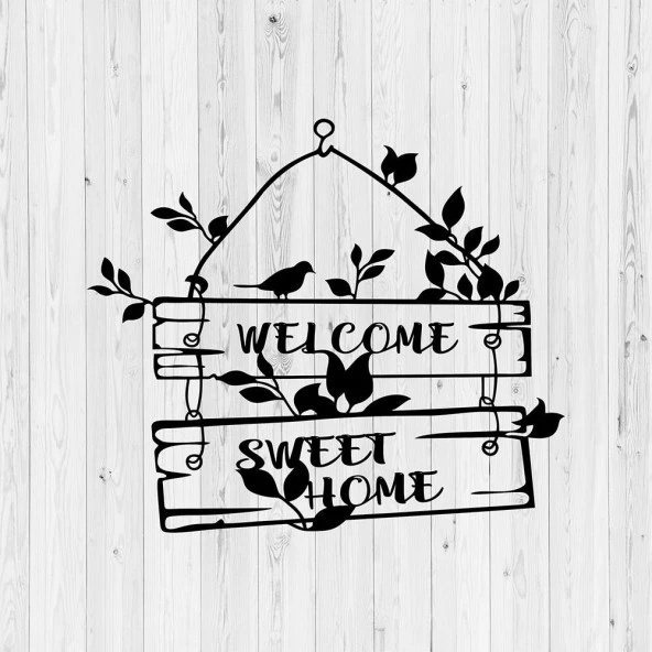 Siyah Metal Tablo Hoş Geldiniz Metal Duvar Dekoru - 3