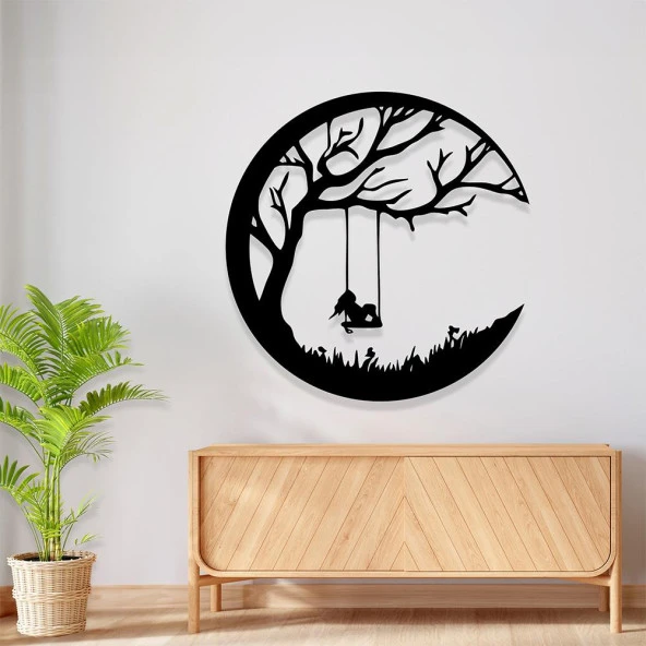 Lazer Kesim Metal Duvar Süsü Ay Tasarım Metal Dekor - 2